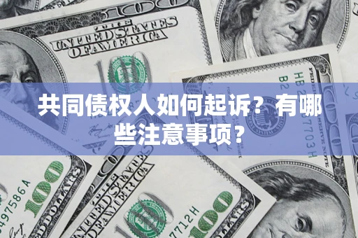 济南共同债权人如何起诉？有哪些注意事项？