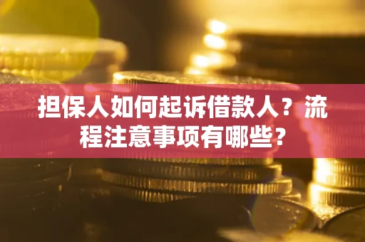 济南担保人如何起诉借款人？流程注意事项有哪些？